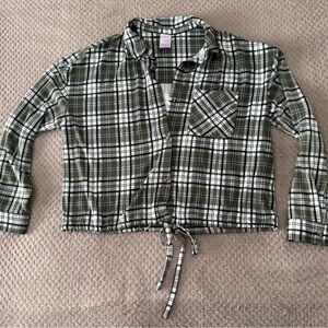 No Boundaries Black and White Plaid Shirt